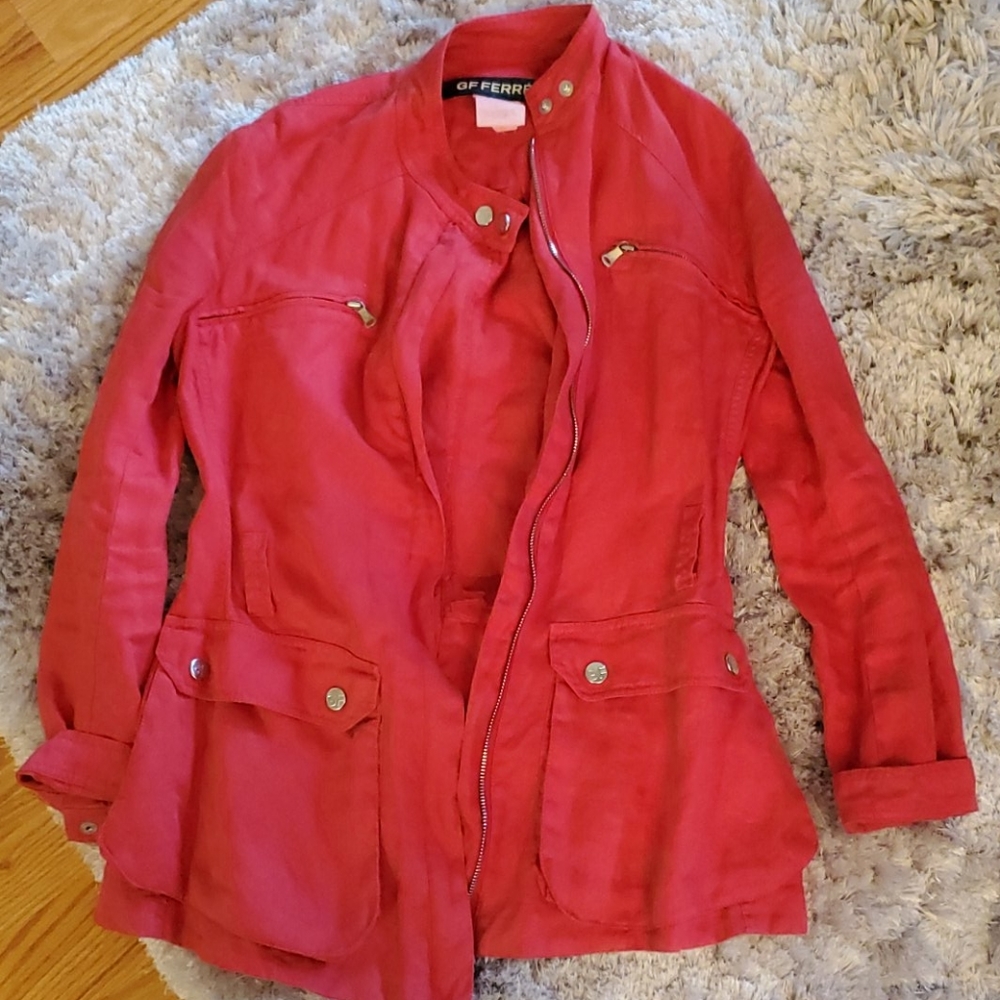 Red Gfferre jacket. Perfect for spring and fall!